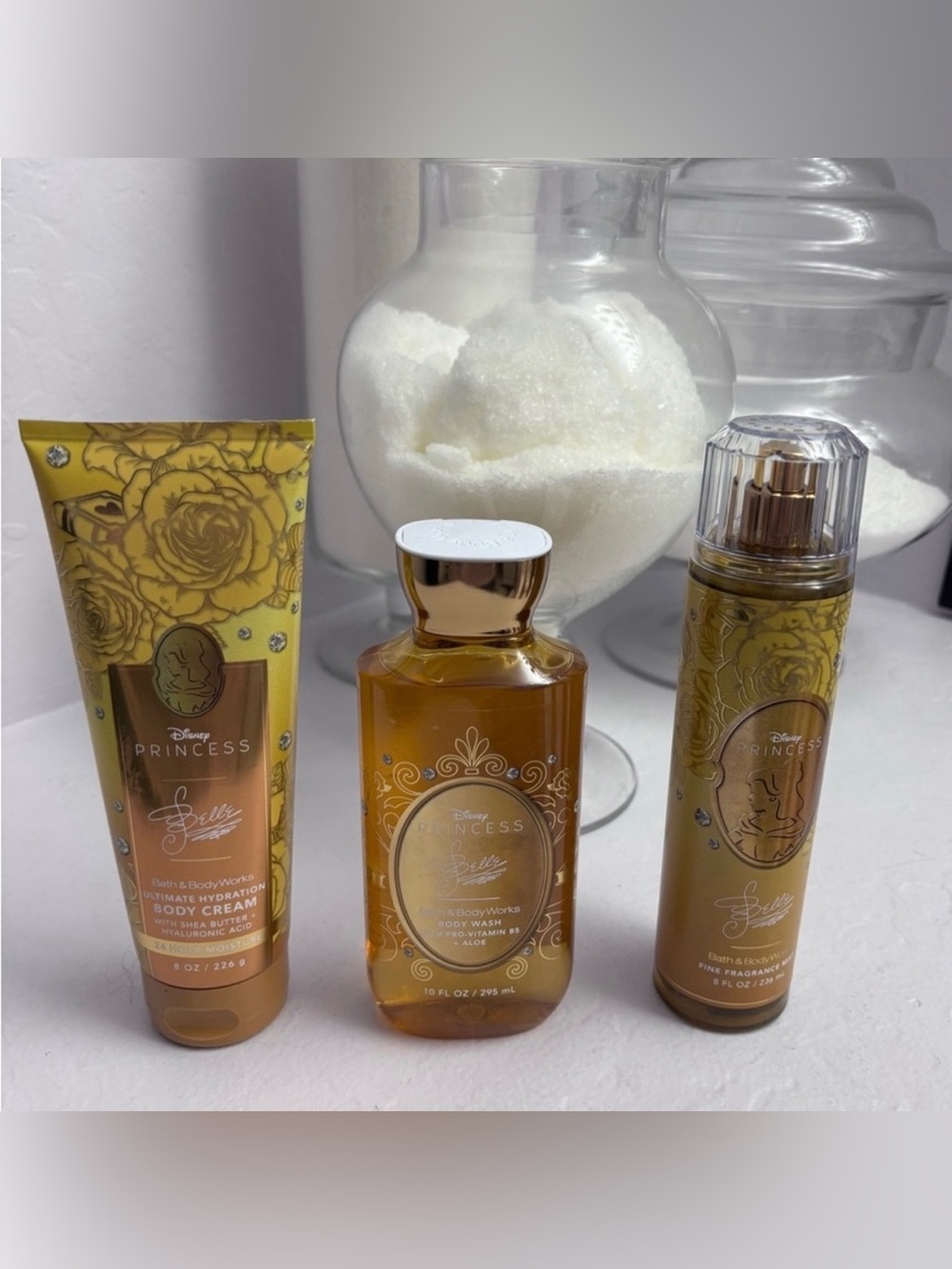 BBW Disney Princess Belle Fragrance, Cream & Body Wash Set NWT